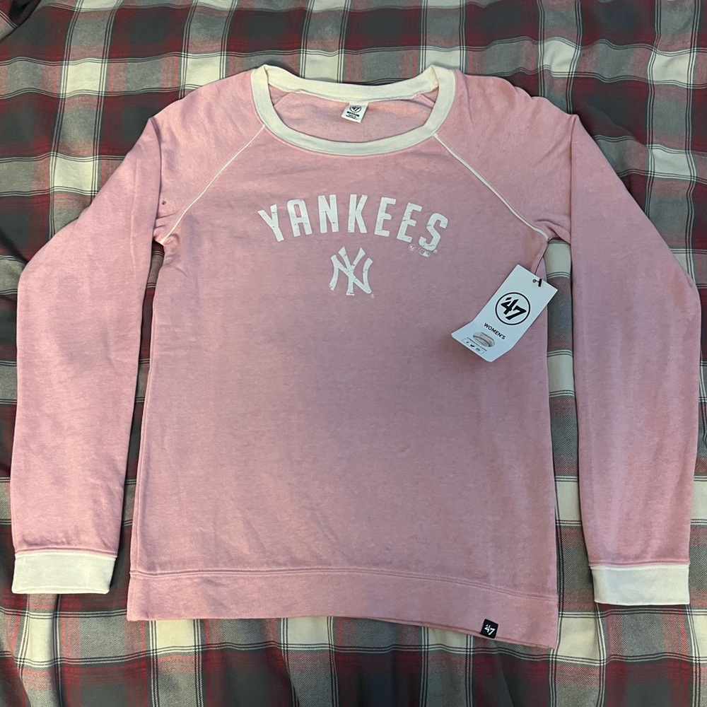 47Brand New York Yankees Pink Crew Long-sleeve. With tags